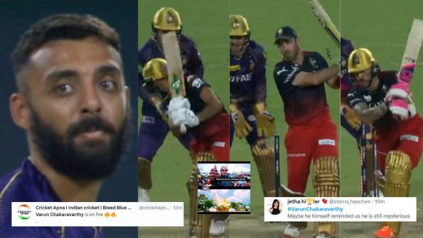 KKR vs RCB IPL live : चक्रवर्ती के चक्रव्यूह में फंसे बैंगलोर के बल्लेबाज, एक ही प्रकार के गेंद पर RCB की तोड़ी कमर